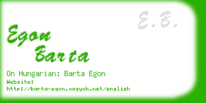 egon barta business card